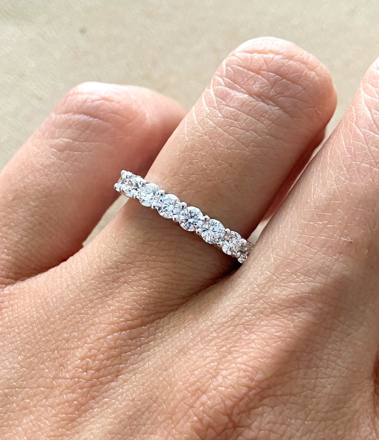 3.2 mm Half Eternity Diamond Ring