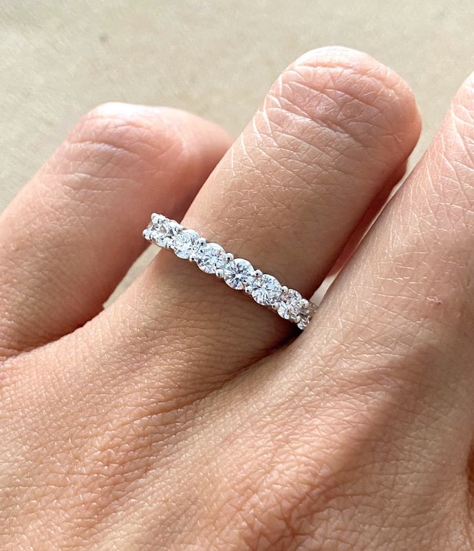 3.2 mm Half Eternity Diamond Ring