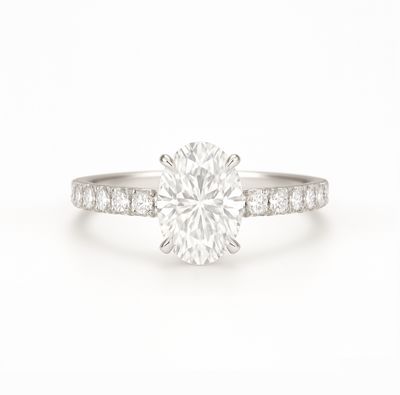 GIA Certified 0.3 ct to 2 ct Pave Diamond Engagement Ring