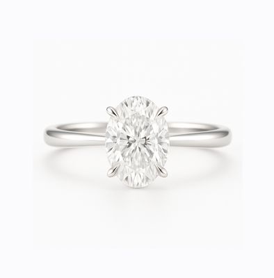GIA Certified Oval Shaped 0.3 ct to  2 ct, Four Prongs Diamond Engagement Ring