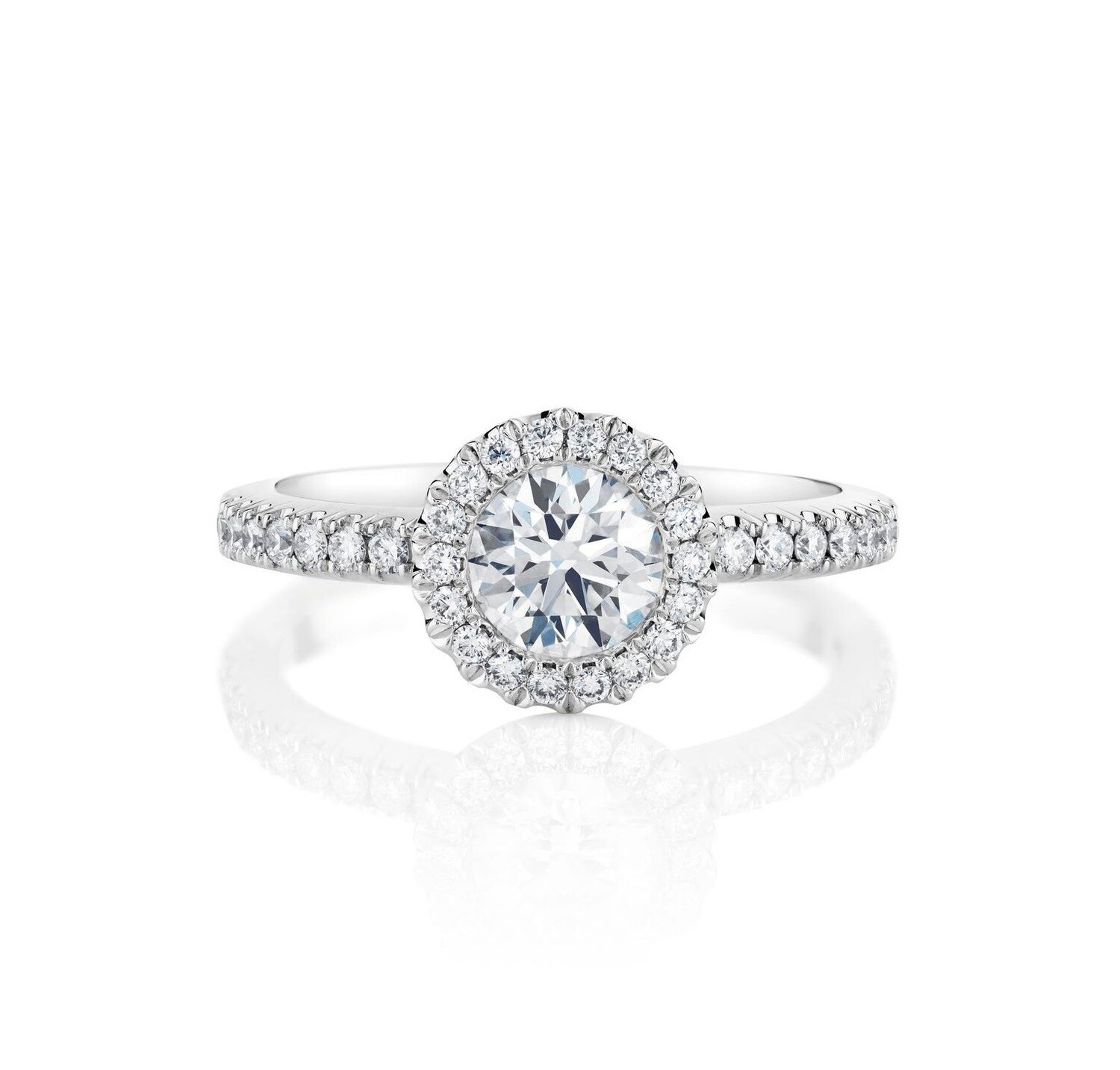 GIA Certified 0.6 ct Halo Diamond Ring