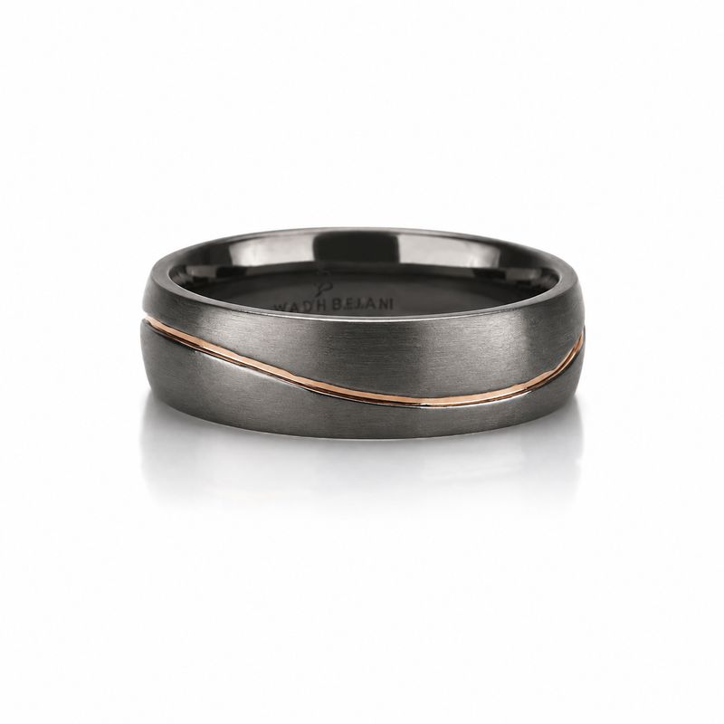 Black Gold Curved Band