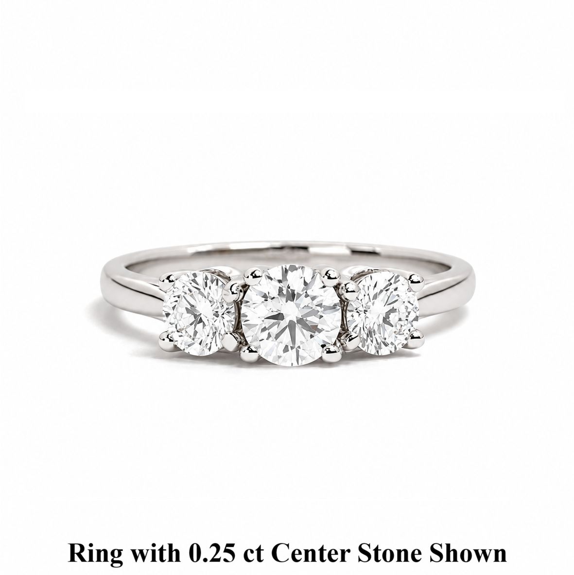 Round 0.25 ct Trilogy Diamond Engagement Ring