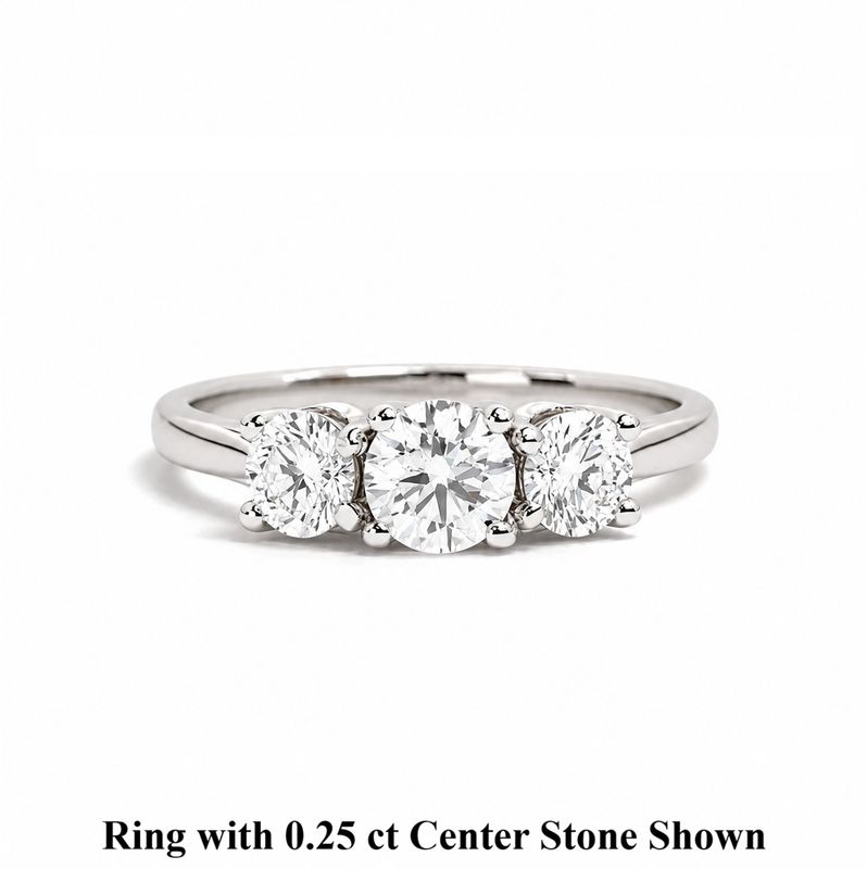 Round 0.25 ct Trilogy Diamond Engagement Ring