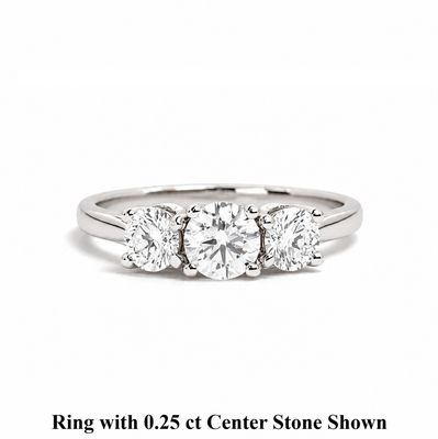 Round 0.25 ct Trilogy Diamond Engagement Ring