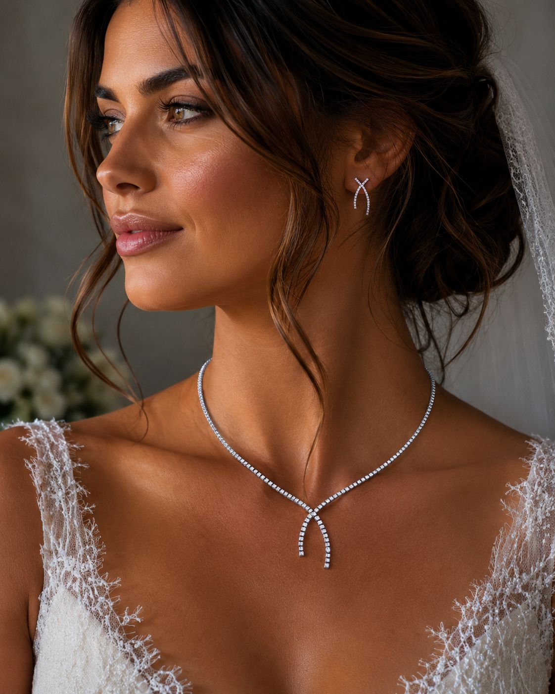 X-Shaped Bridal Diamond Set