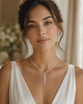Y-Shaped Wedding Diamond Necklace