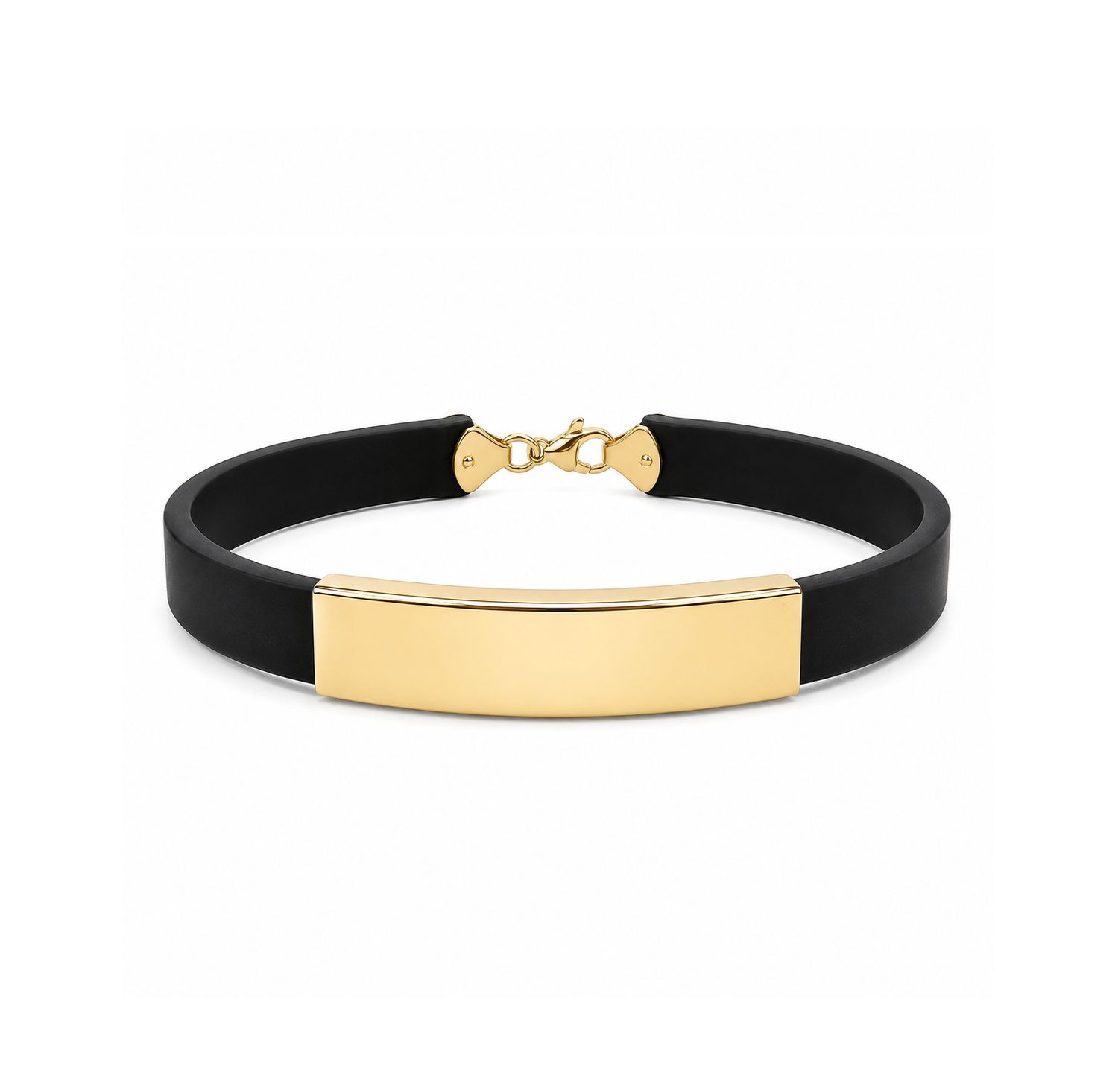 Classic 18k Gold Plaque, Rubber Bracelet