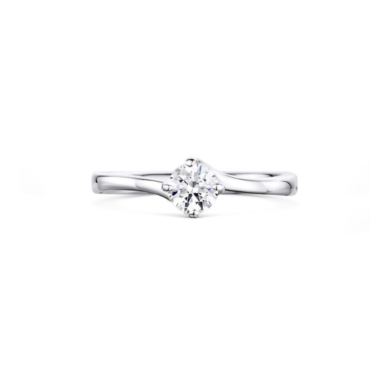 Twisted 0.25 ct Diamond Engagement Ring