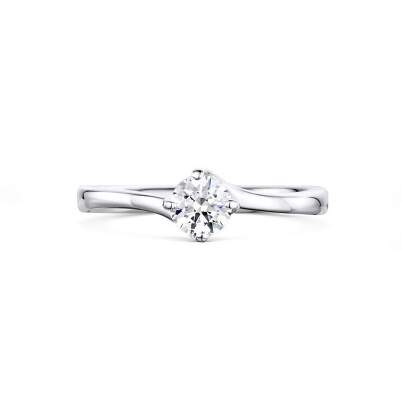 Twisted 0.25 ct Diamond Engagement Ring