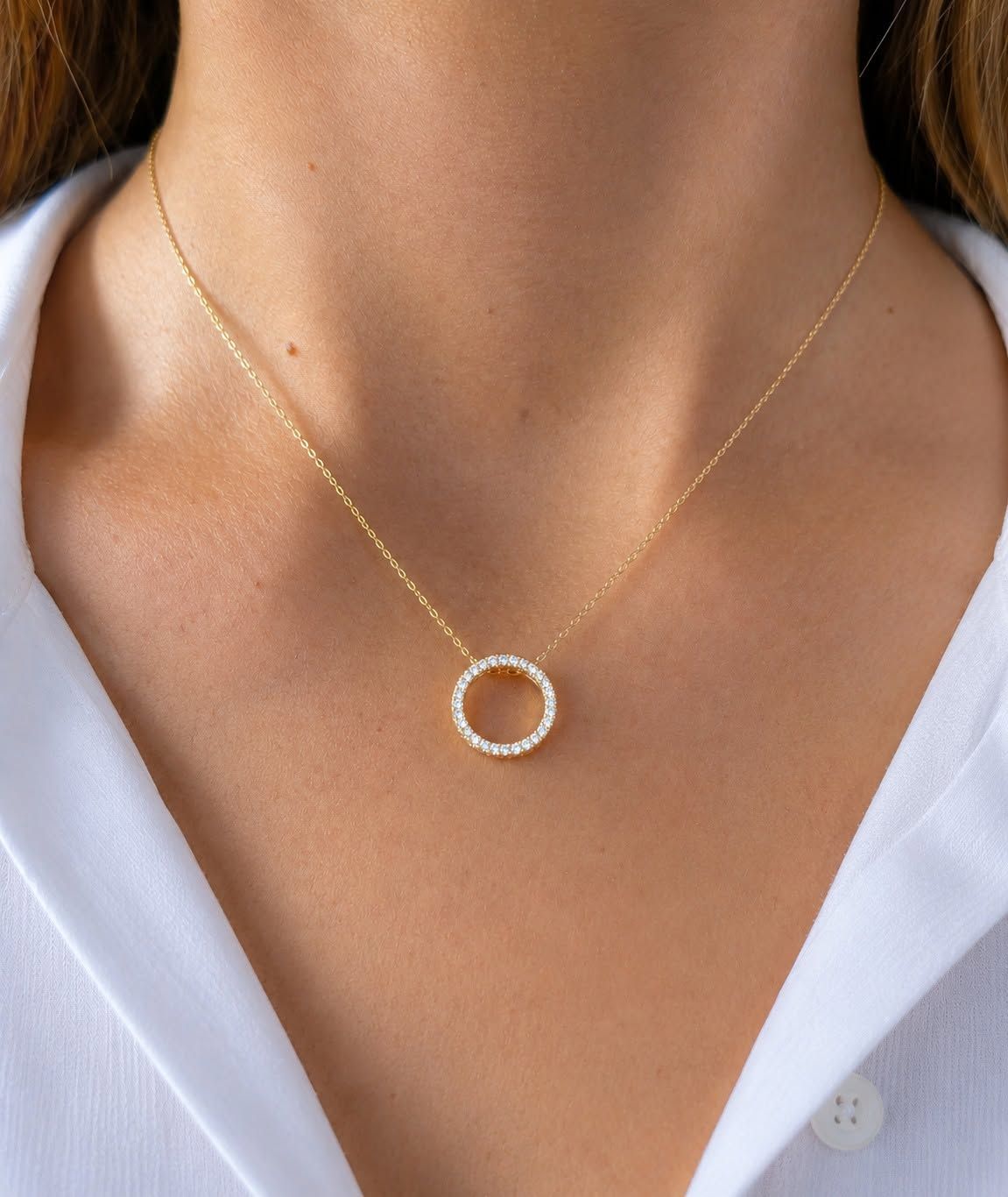 Circle Diamond Necklace