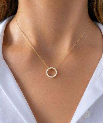 Circle Diamond Necklace