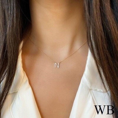 Personalized Letter Diamond Necklace