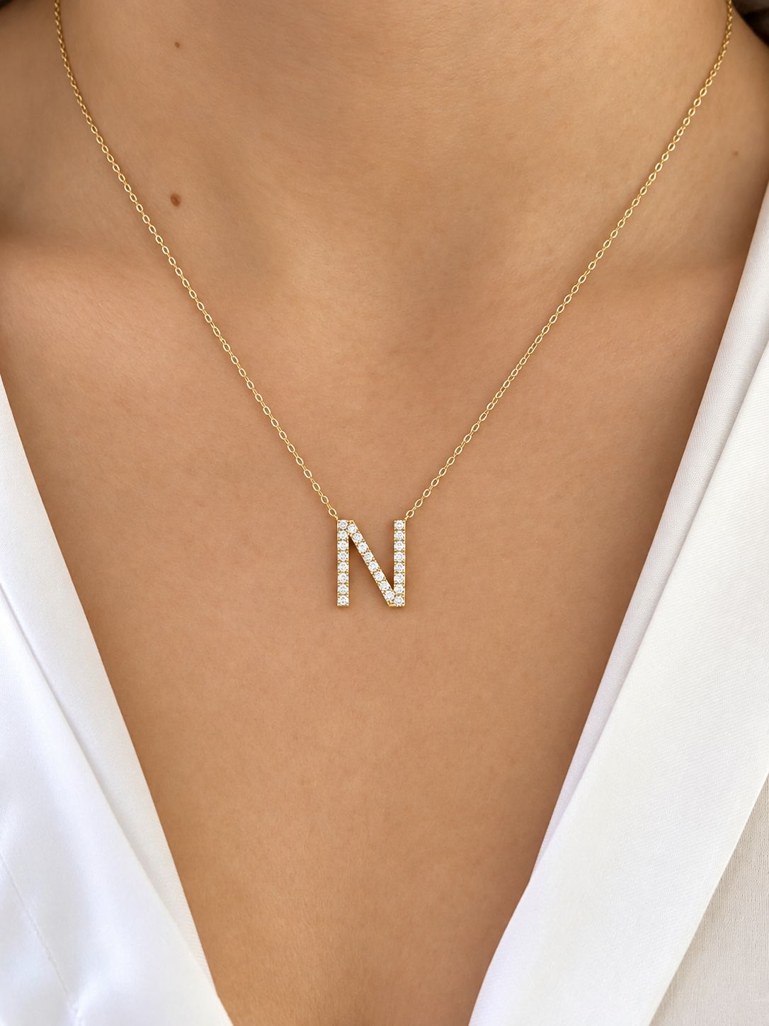 Personalized Letter Diamond Necklace