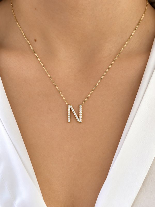 Personalized Letter Diamond Necklace