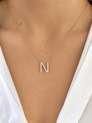 Personalized Letter Diamond Necklace