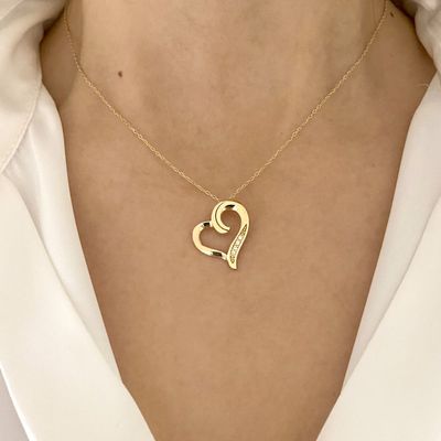 Heart Shaped Diamond Necklace