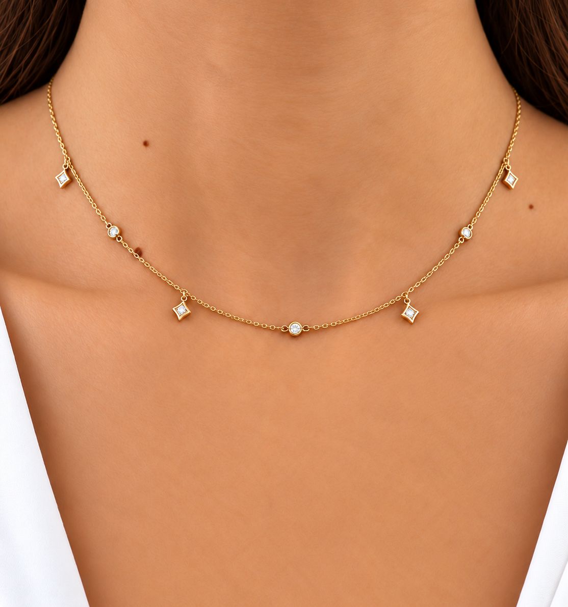 Seven Diamond Necklace
