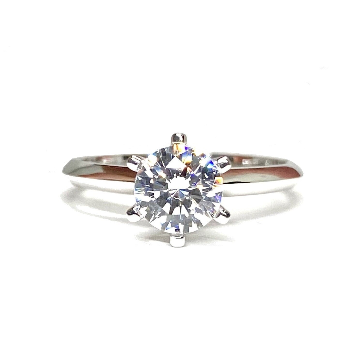 GIA Certified Six Prongs 0.9 ct Diamond Engagement Ring