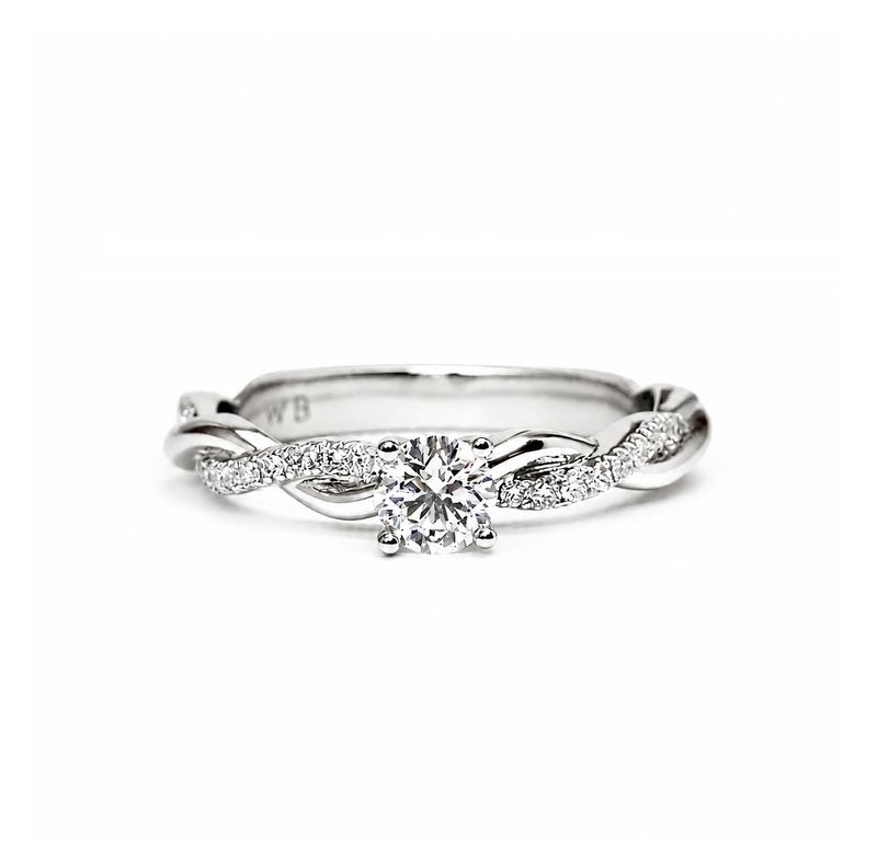 GIA Certified 0.3 ct Twisted Diamond Engagement Ring