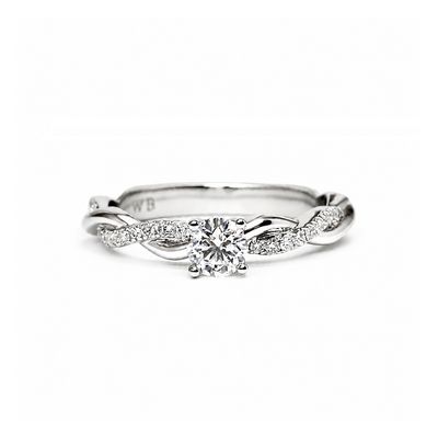 GIA Certified 0.3 ct Twisted Diamond Engagement Ring