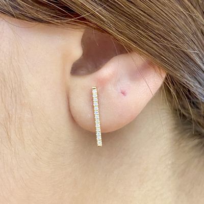 1.5 mm Bar Diamond Earrings