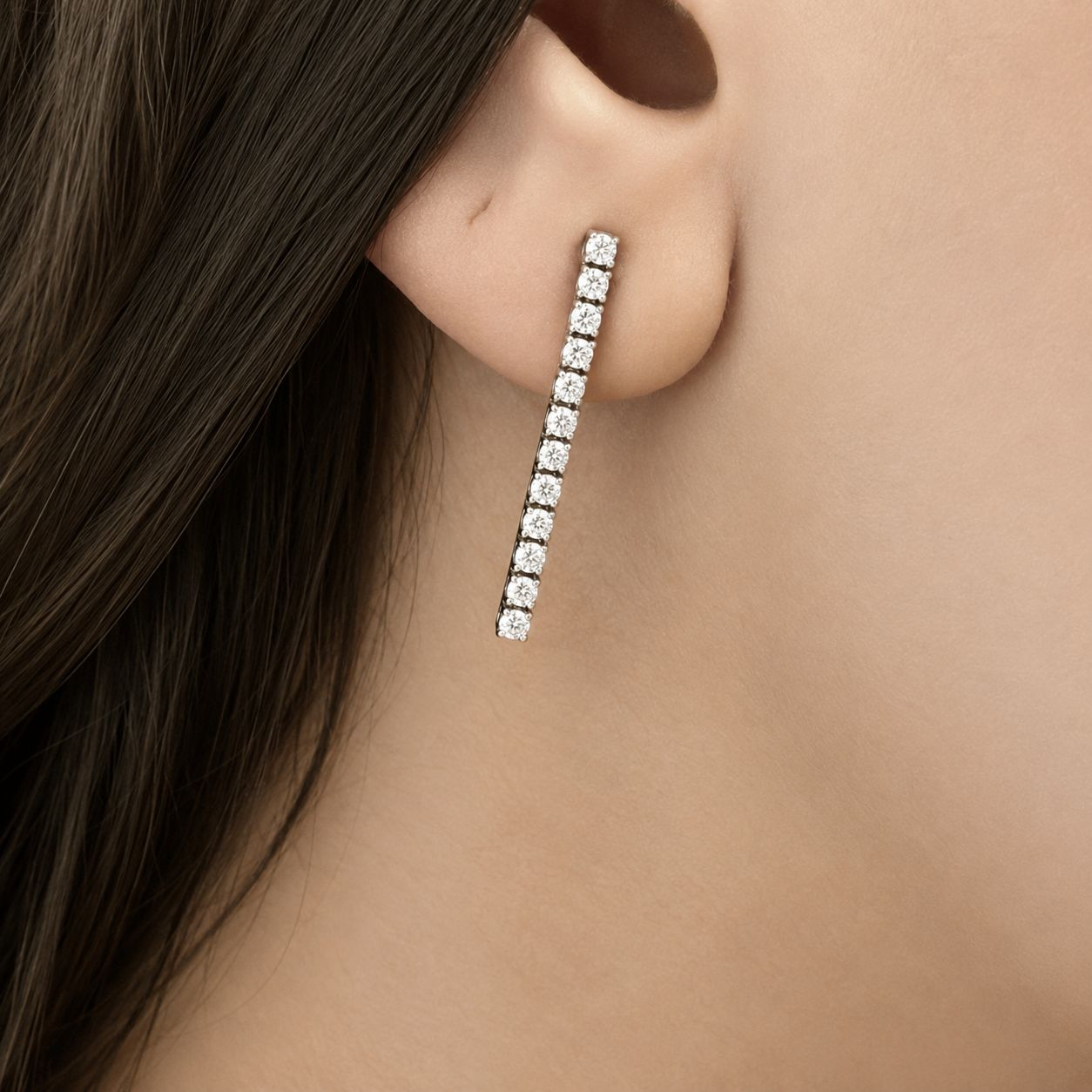 2.2 mm Dangling Diamond Earrings