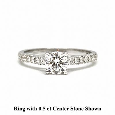 GIA Certified 0.3 ct to 1.5 ct Pave Diamond Engagement Ring