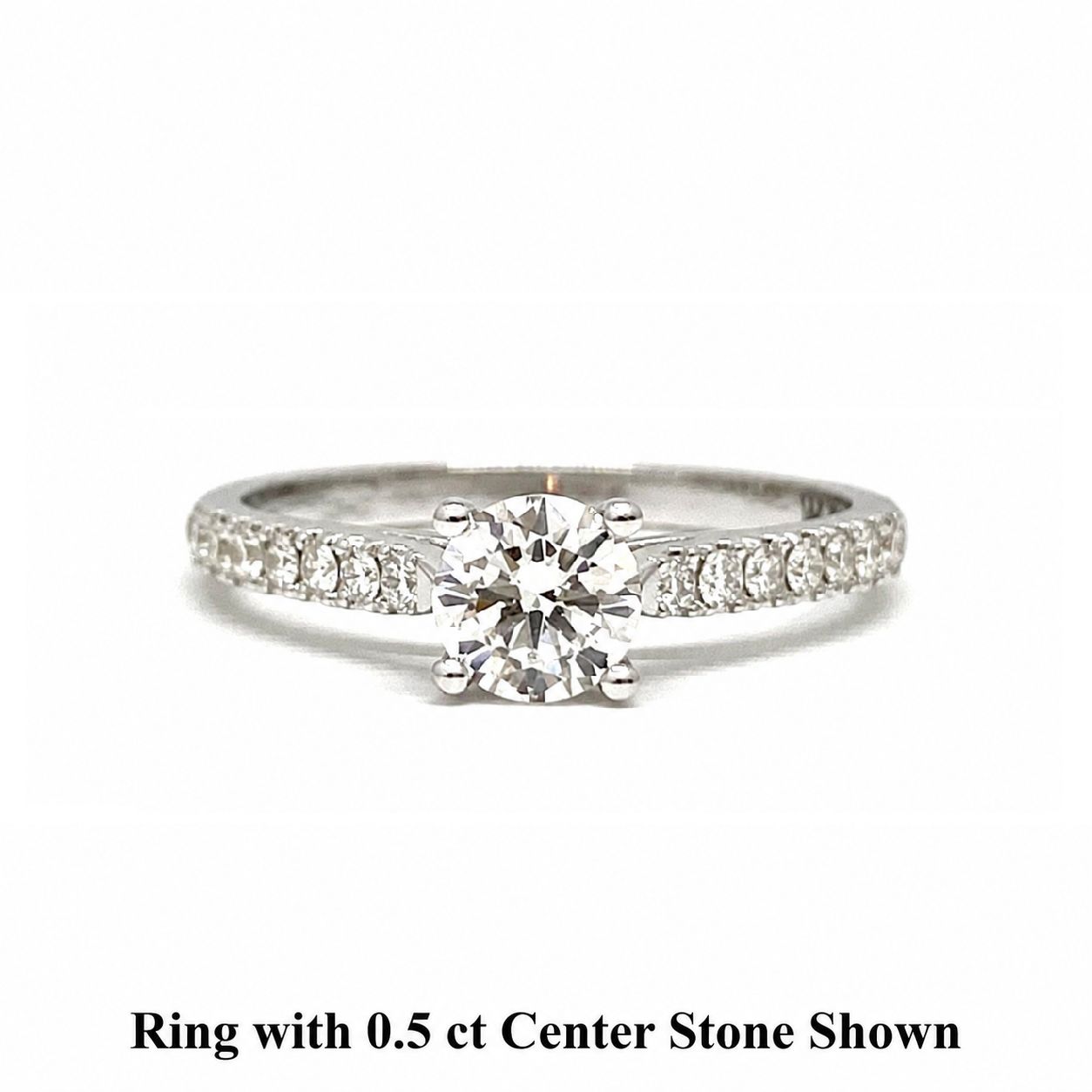 GIA Certified 0.3 ct to 1.5 ct Pave Diamond Engagement Ring