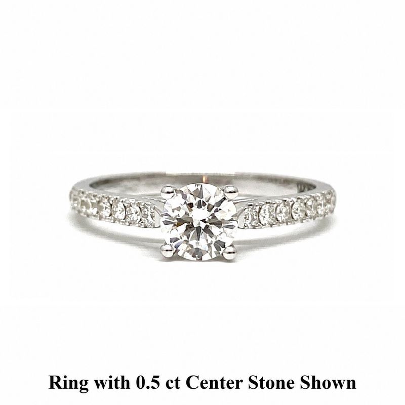 GIA Certified 0.3 ct to 1.5 ct Pave Diamond Engagement Ring
