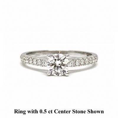 GIA Certified 0.3 ct to 1.5 ct Pave Diamond Engagement Ring