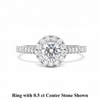 GIA Certified 0.3 ct to 1 ct Full Halo Diamond Engagement Ring