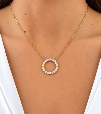2.8 mm Circle Diamond Necklace