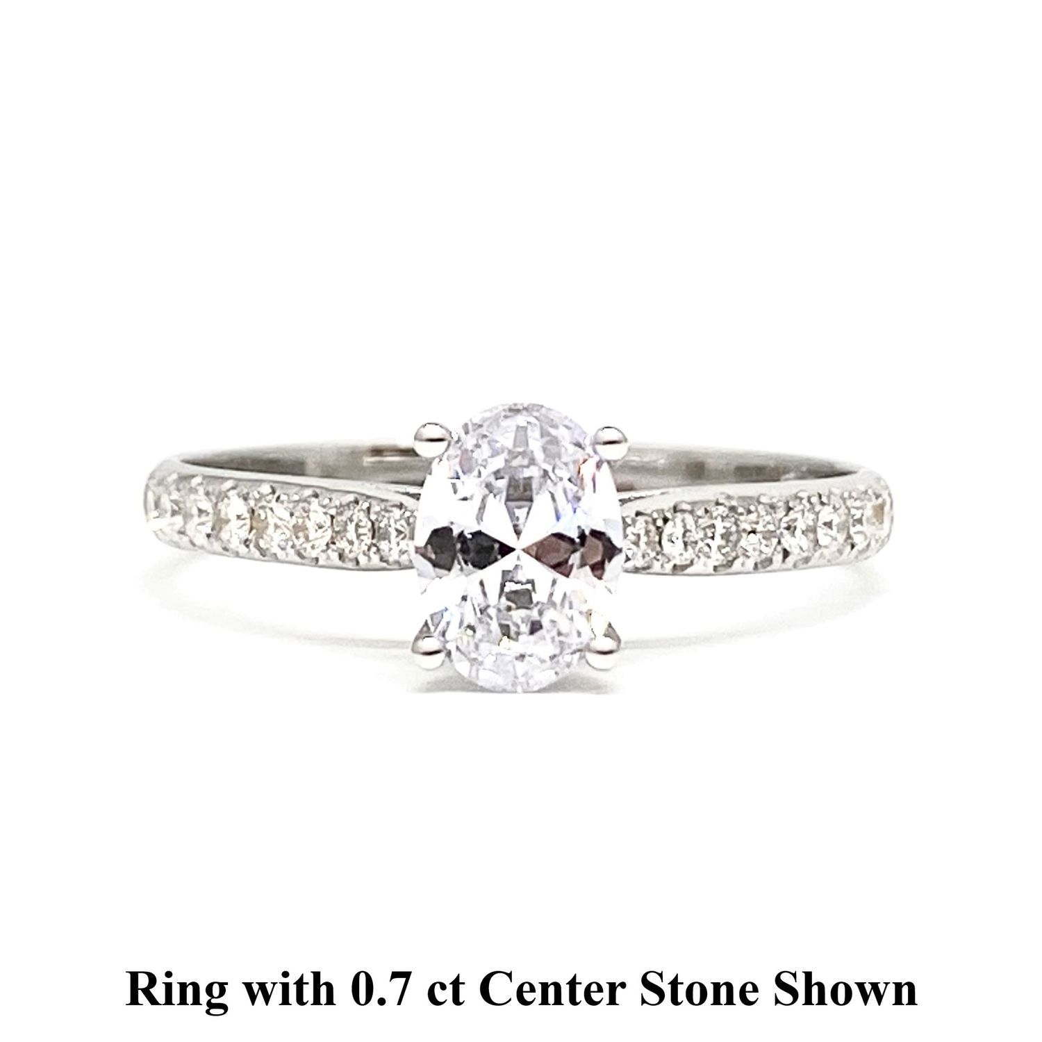 GIA Certified Oval 0.3 ct to 1 ct Pave Diamond Engagement Ring