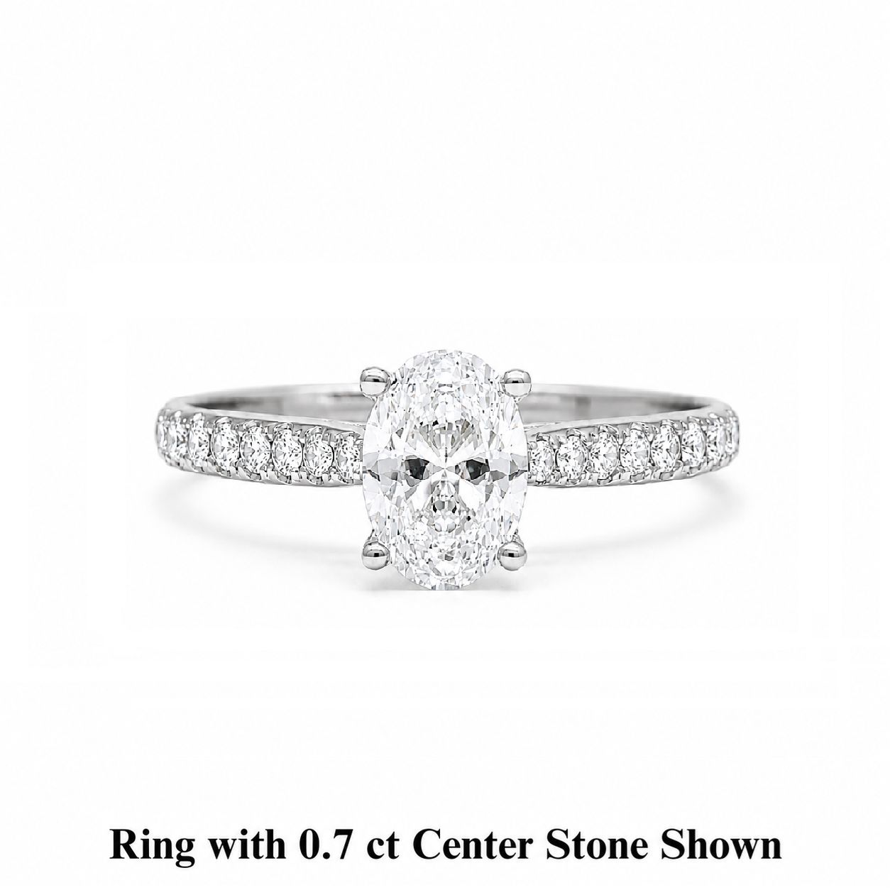 GIA Certified Oval 0.3 ct to 1.5 ct Pave Diamond Engagement Ring