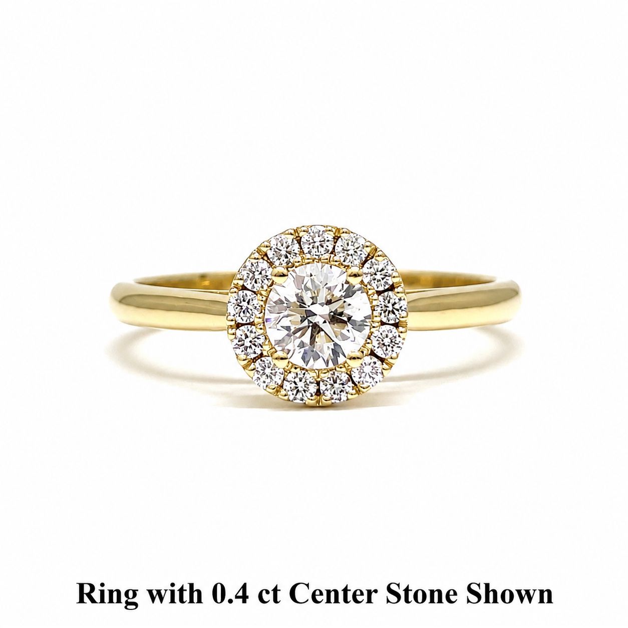 GIA Certified 0.3 ct to 1.5 ct Halo Diamond Engagement Ring