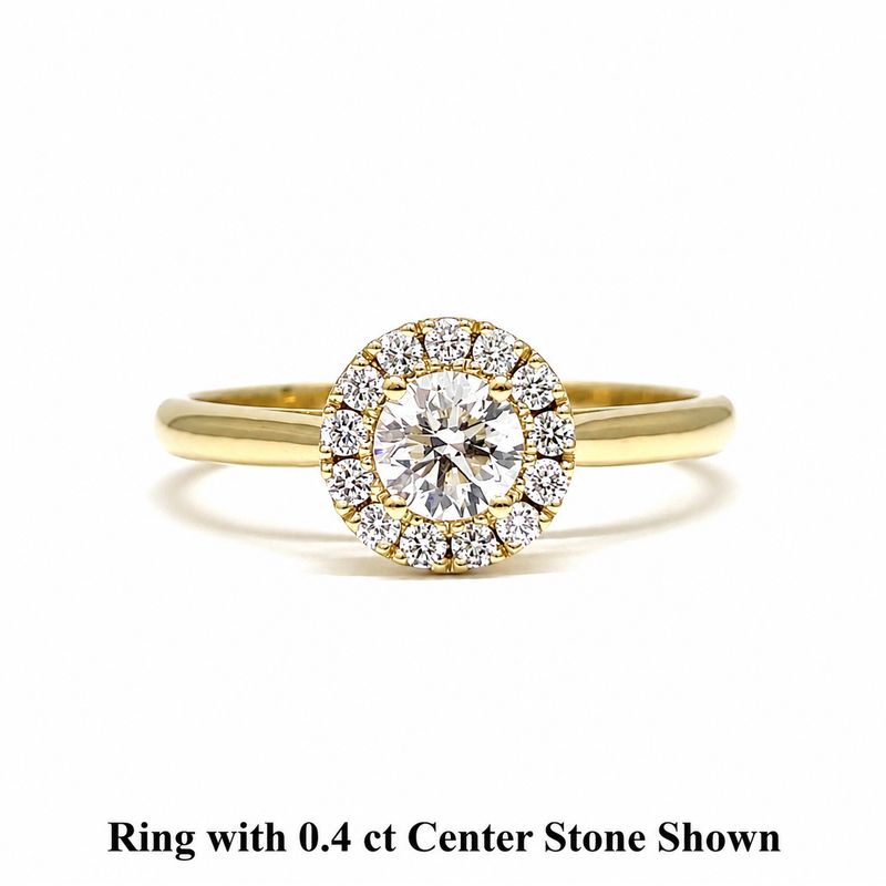 GIA Certified 0.3 ct to 1.5 ct Halo Diamond Engagement Ring