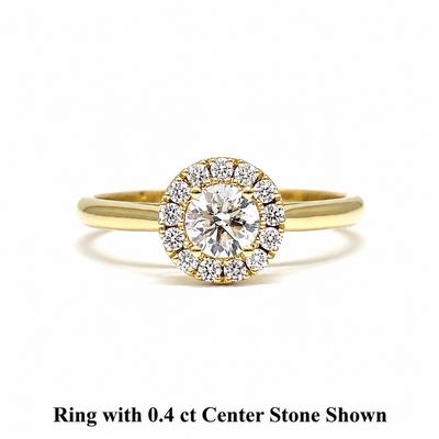 GIA Certified 0.3 ct to 1.5 ct Halo Diamond Engagement Ring