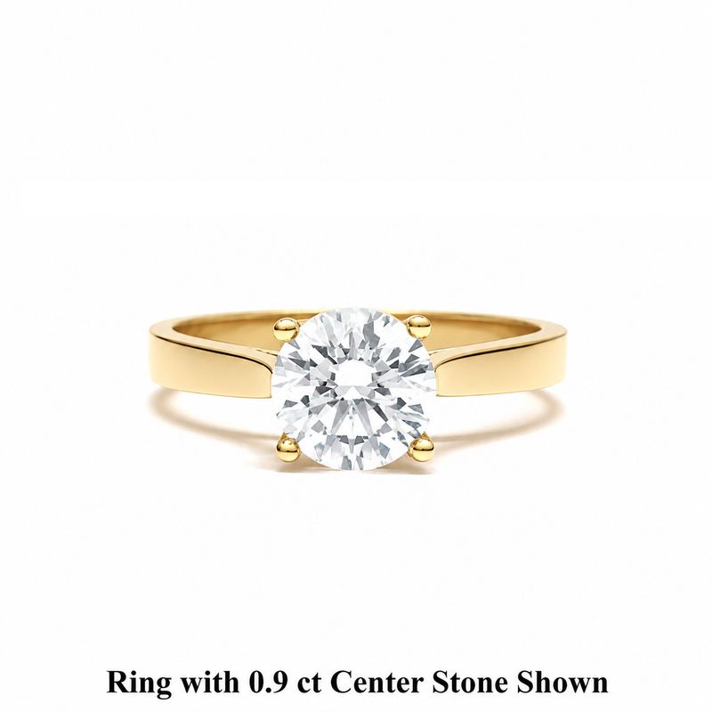 GIA Certified 0.3 ct to 1 ct, Four Prongs, Flat Band, Diamond Engagement Ring
