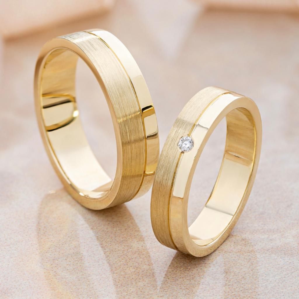 Half Shinny, Half Matt Wedding Bands