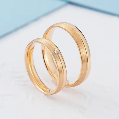 Curved, Half Shinny, Half Matt Diamond Wedding Bands