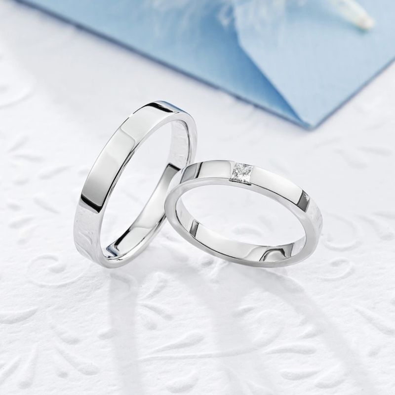 Minimalist Diamond Wedding Bands
