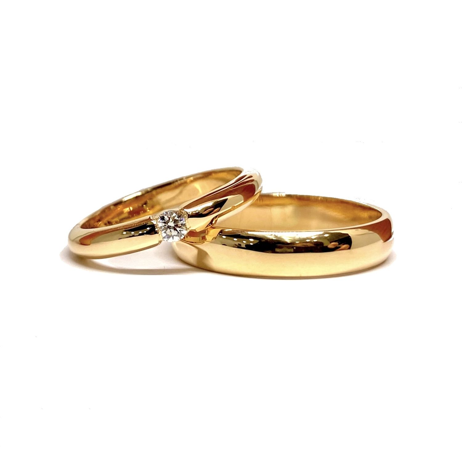 Floating Diamond Wedding Bands