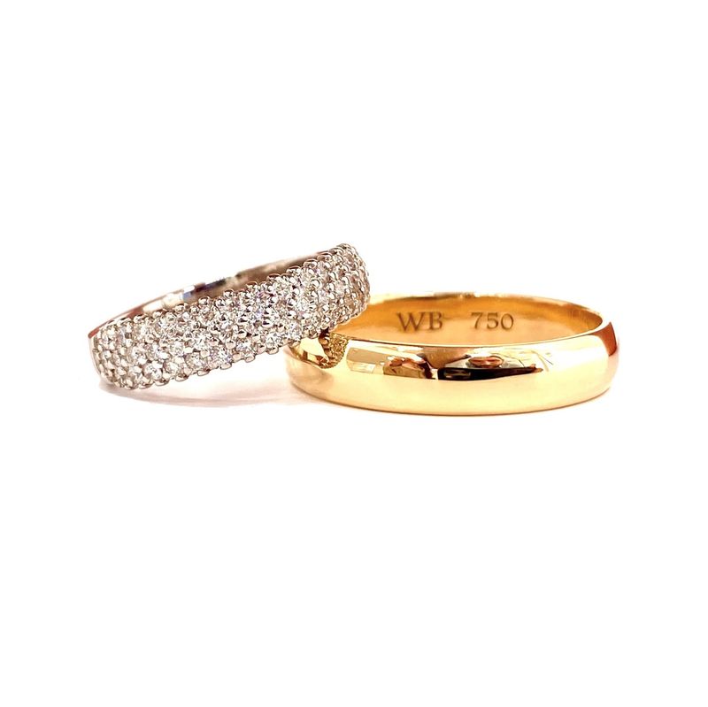 Three Row Diamond Wedding Bands