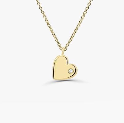 Small Heart Shaped Diamond Necklace