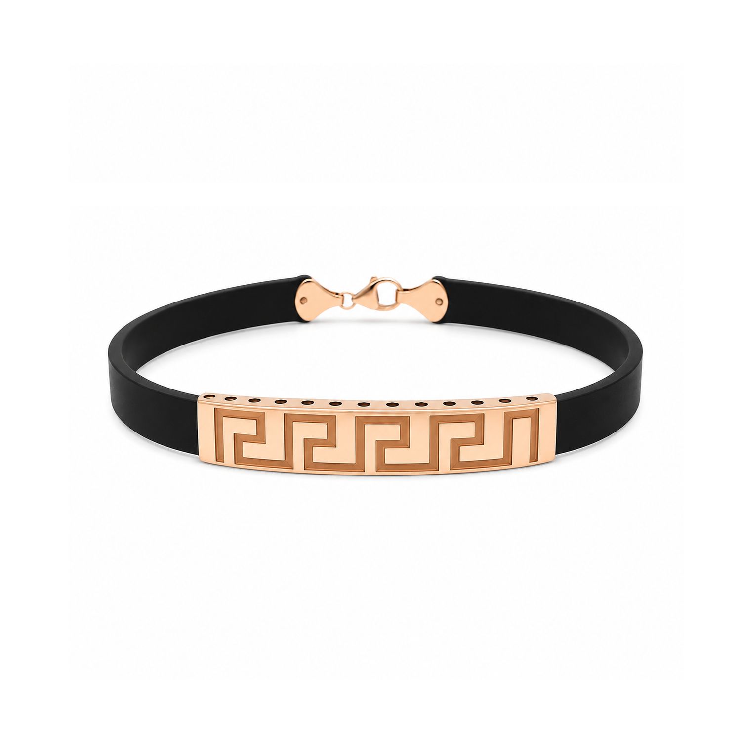 Versace Style 18k Gold Plaque Rubber Bracelet