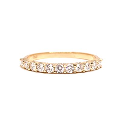 2.6 mm Half Eternity, Two Shared Prongs, Diamond Ring