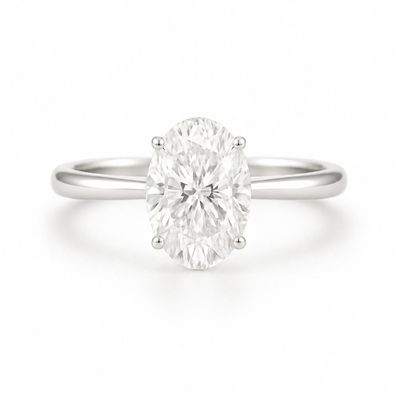 GIA Certified Oval Shaped 0.3 ct to  2 ct, Four Prongs Diamond Engagement Ring
