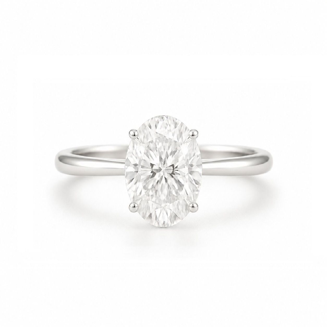 GIA Certified Oval Shaped 0.3 ct to  2 ct, Four Prongs Diamond Engagement Ring