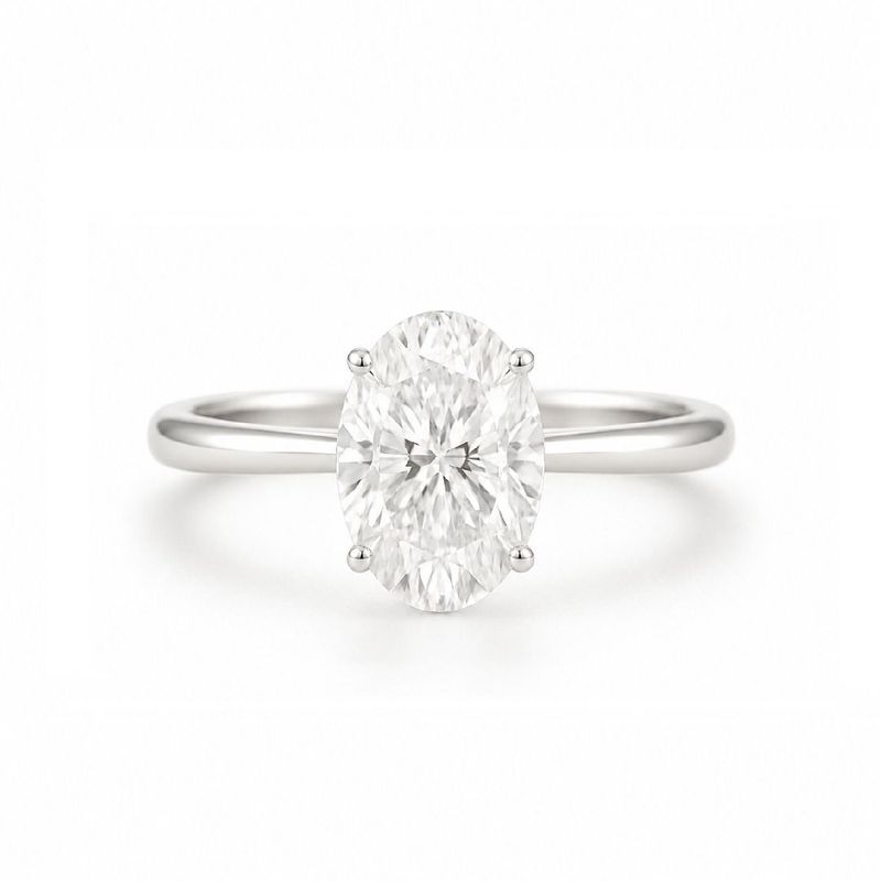 GIA Certified Oval Shaped 0.3 ct to  2 ct, Four Prongs Diamond Engagement Ring